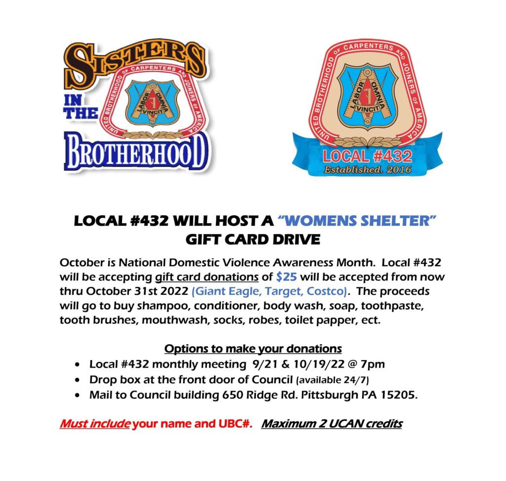 2022 WOMENS SHELTER gift card drive