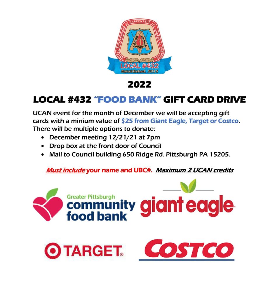 2022 food bank gift card drive